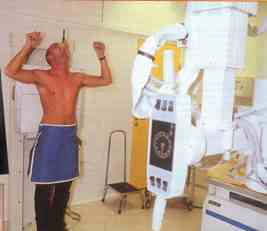 Petur Pokus being X-rayed in Iceland
